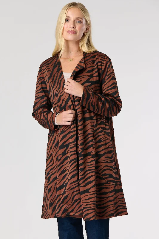 Saloos Three Quarter Length Animal Print Jacket