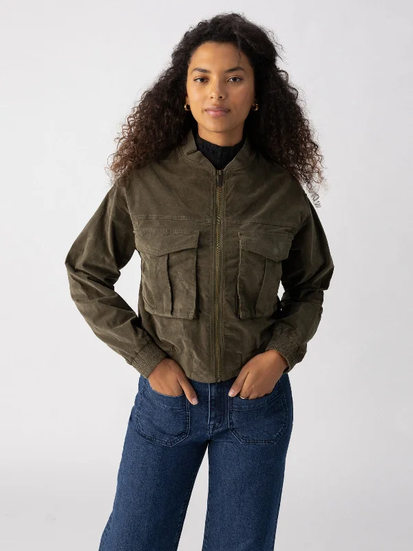 Corduroy Surplus Bomber Jacket Burnt Olive