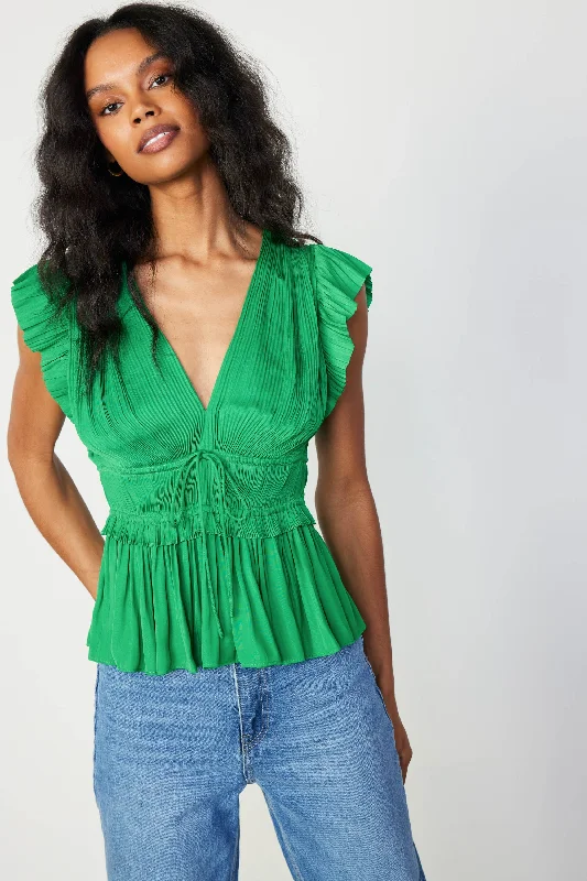 Mara Pleated Sleeveless Blouse