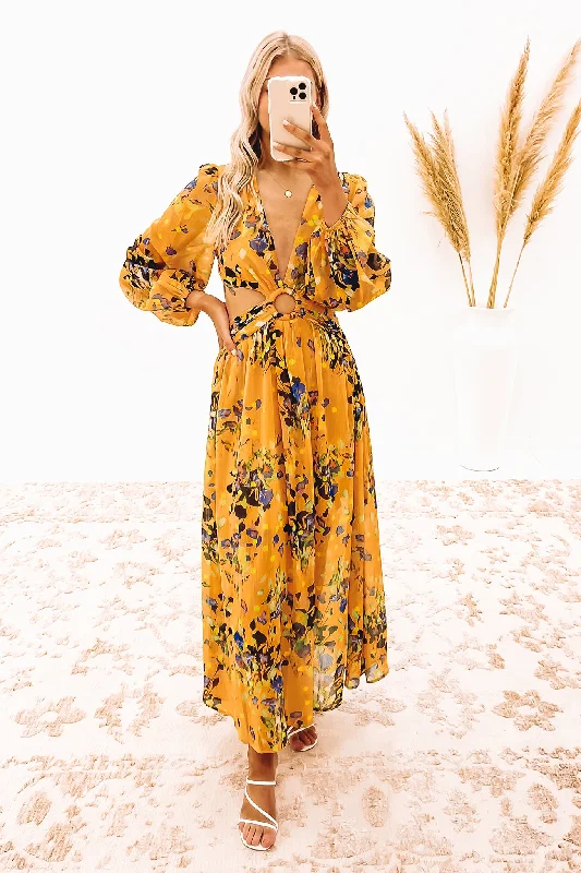 Morrison Maxi Dress Yellow Floral