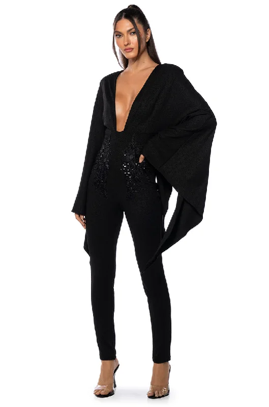 MARRY THE NIGHT LONG SLEEVE EMBELLISHED JUMPSUIT